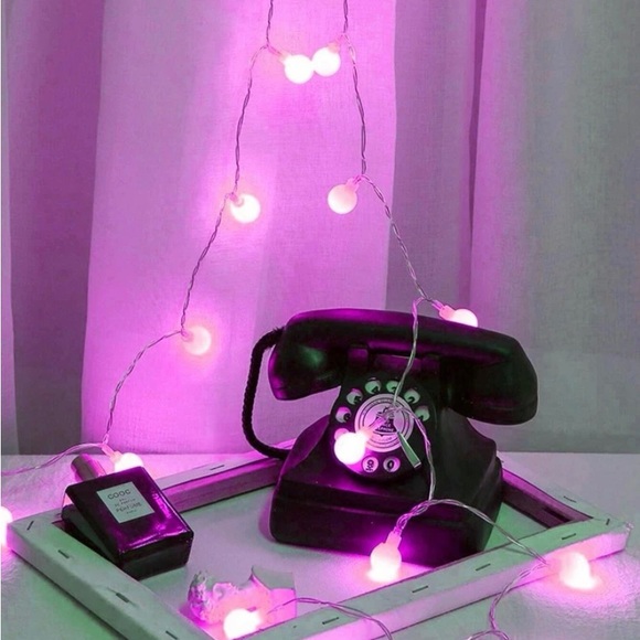 1pc 1.5m PINK String Lights with 10 Ball Bulbs - Picture 2 of 6